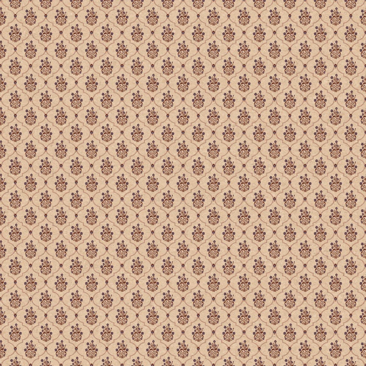 LM-RYN-134 PR Peach Paisley Motif 8 ft x 4 ft Texture Finish Cane 1 mm Laminate