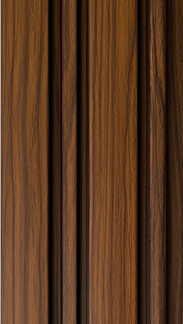 WL-1225 Brown Color Wooden PVC Louvers 9.5 Ft x 5 Inch