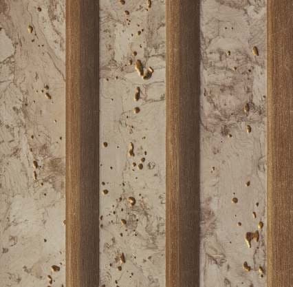 WL-1480 Brown Color Marble & Stone PVC Louvers 9.5 Ft x 5 Inch