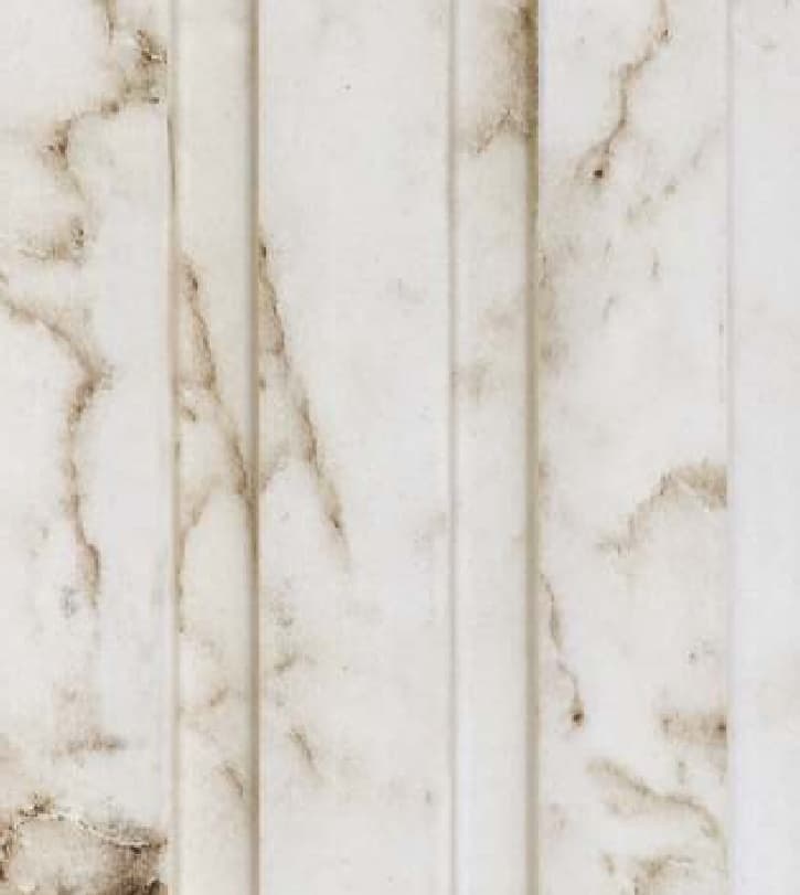 WL-3401 White Color Marble & Stone PVC Louvers 9.5 Ft x 5 Inch