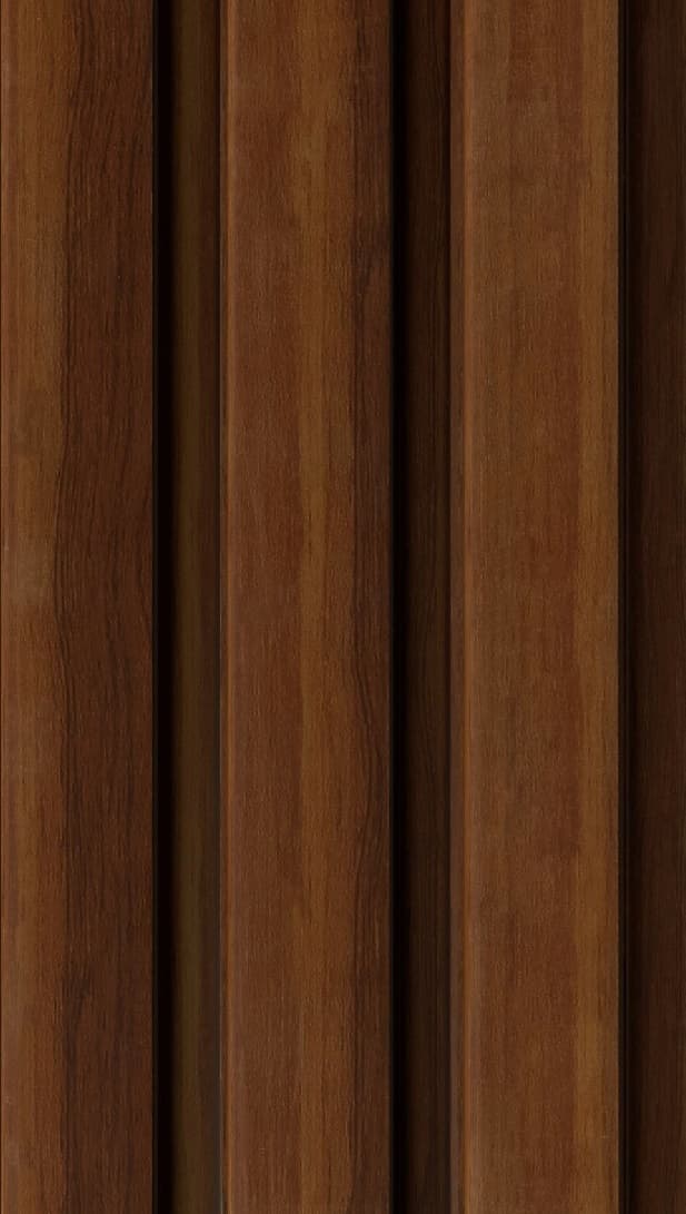 WL-3407 Brown Color Wooden PVC Louvers 9.5 Ft x 5 Inch