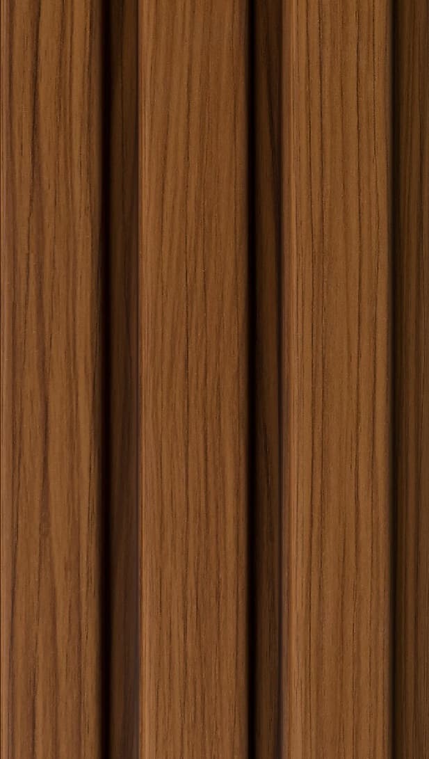 WL-3409 Brown Color Wooden PVC Louvers 9.5 Ft x 5 Inch