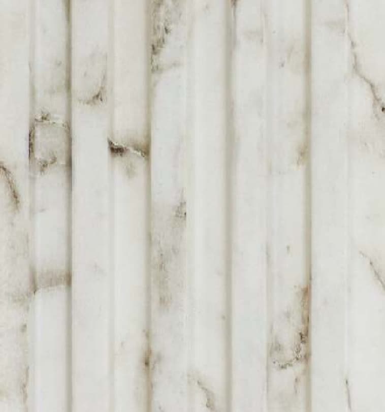 WL-3412 White Color Marble & Stone PVC Louvers 9.5 Ft x 5 Inch