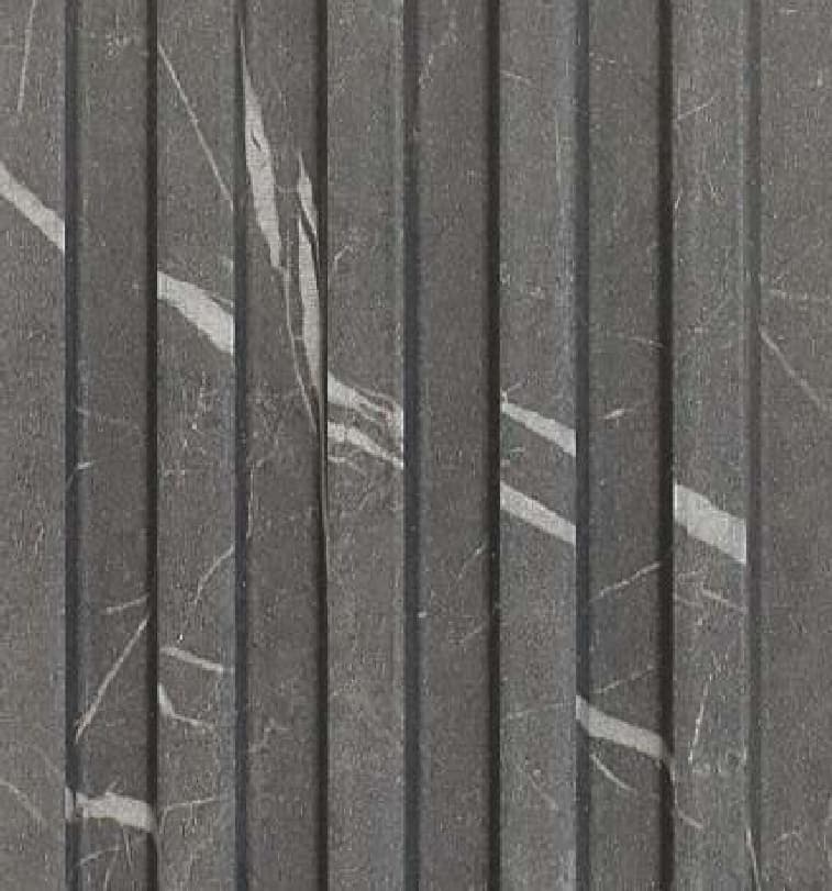WL-3413 Black Color Marble & Stone PVC Louvers 9.5 Ft x 5 Inch