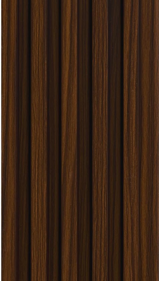 WL-3416 Brown Color Wooden PVC Louvers 9.5 Ft x 5 Inch