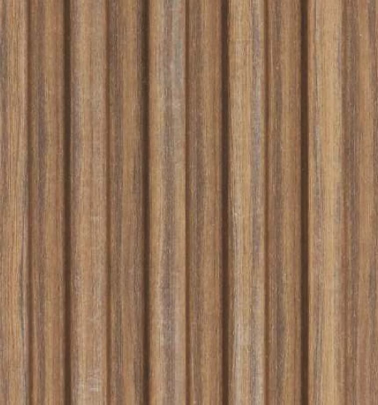 WL-3417 Brown Color Wooden PVC Louvers 9.5 Ft x 5 Inch