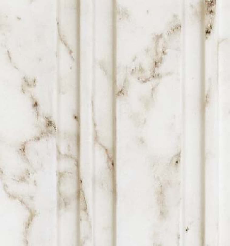WL-3421 White Color Marble & Stone PVC Louvers 9.5 Ft x 5 Inch