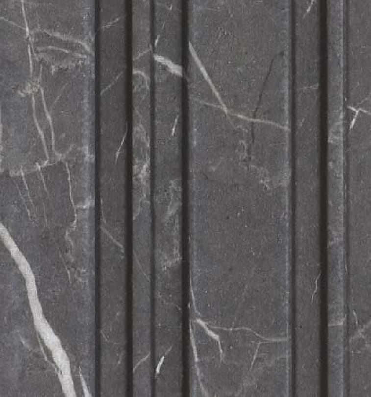 WL-3422 Black Color Marble & Stone PVC Louvers 9.5 Ft x 5 Inch