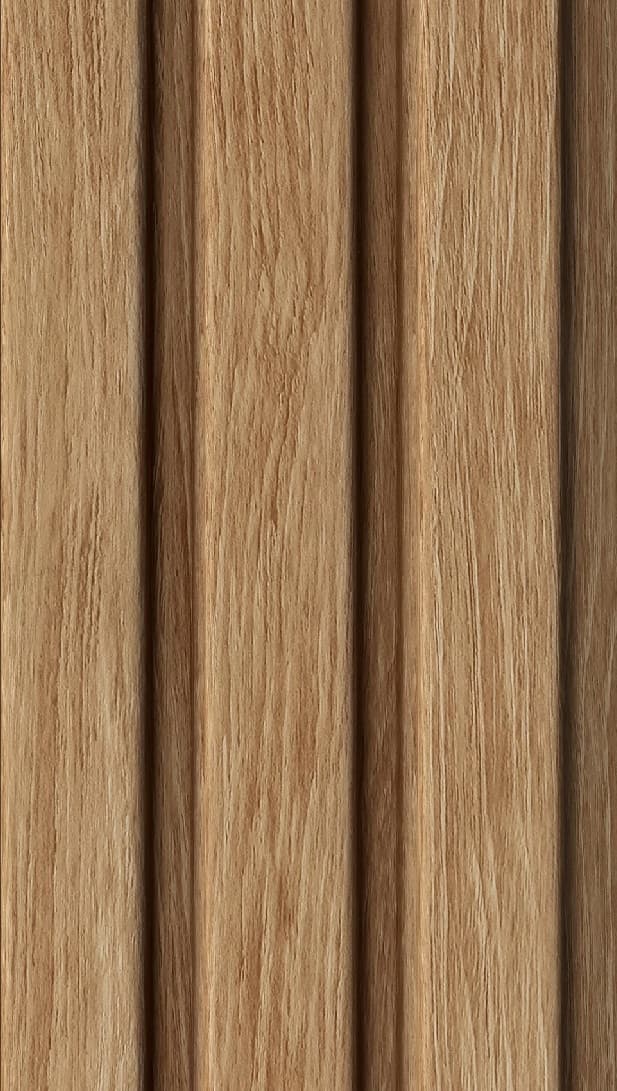 WL-3432 Brown Color Wooden PVC Louvers 9.5 Ft x 5 Inch