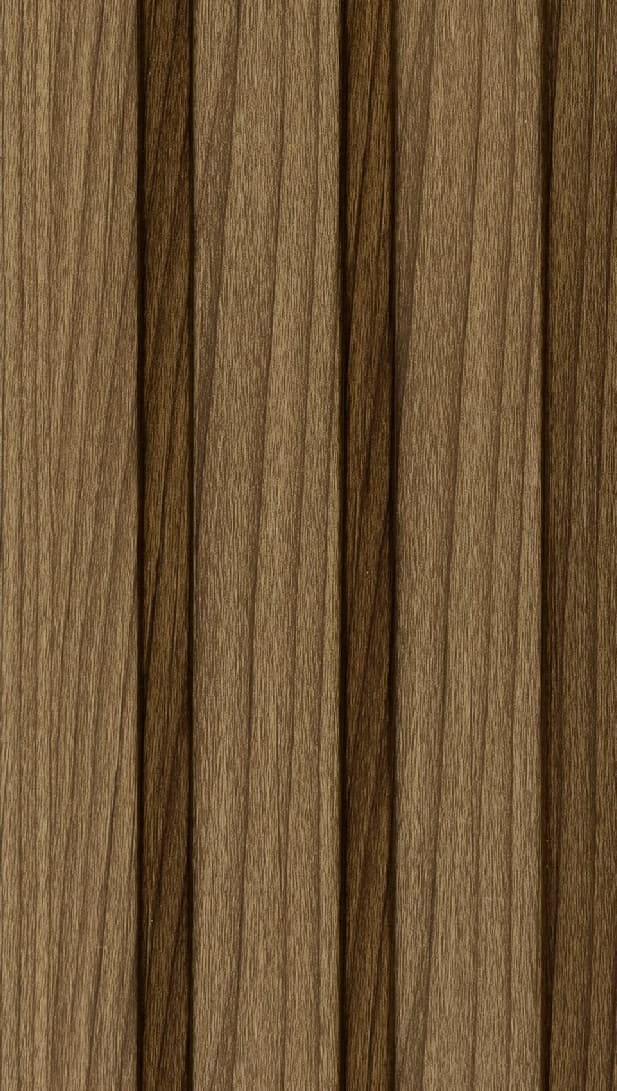 WL-3433 Brown Color Wooden PVC Louvers 9.5 Ft x 5 Inch