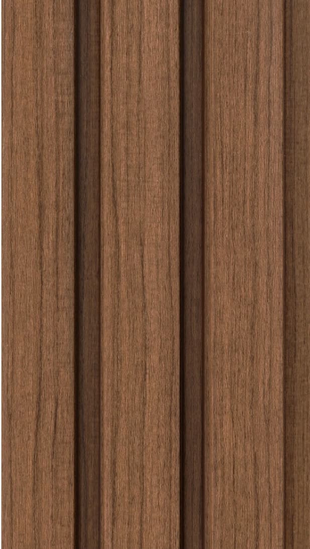 WL-3434 Brown Color Wooden PVC Louvers 9.5 Ft x 5 Inch