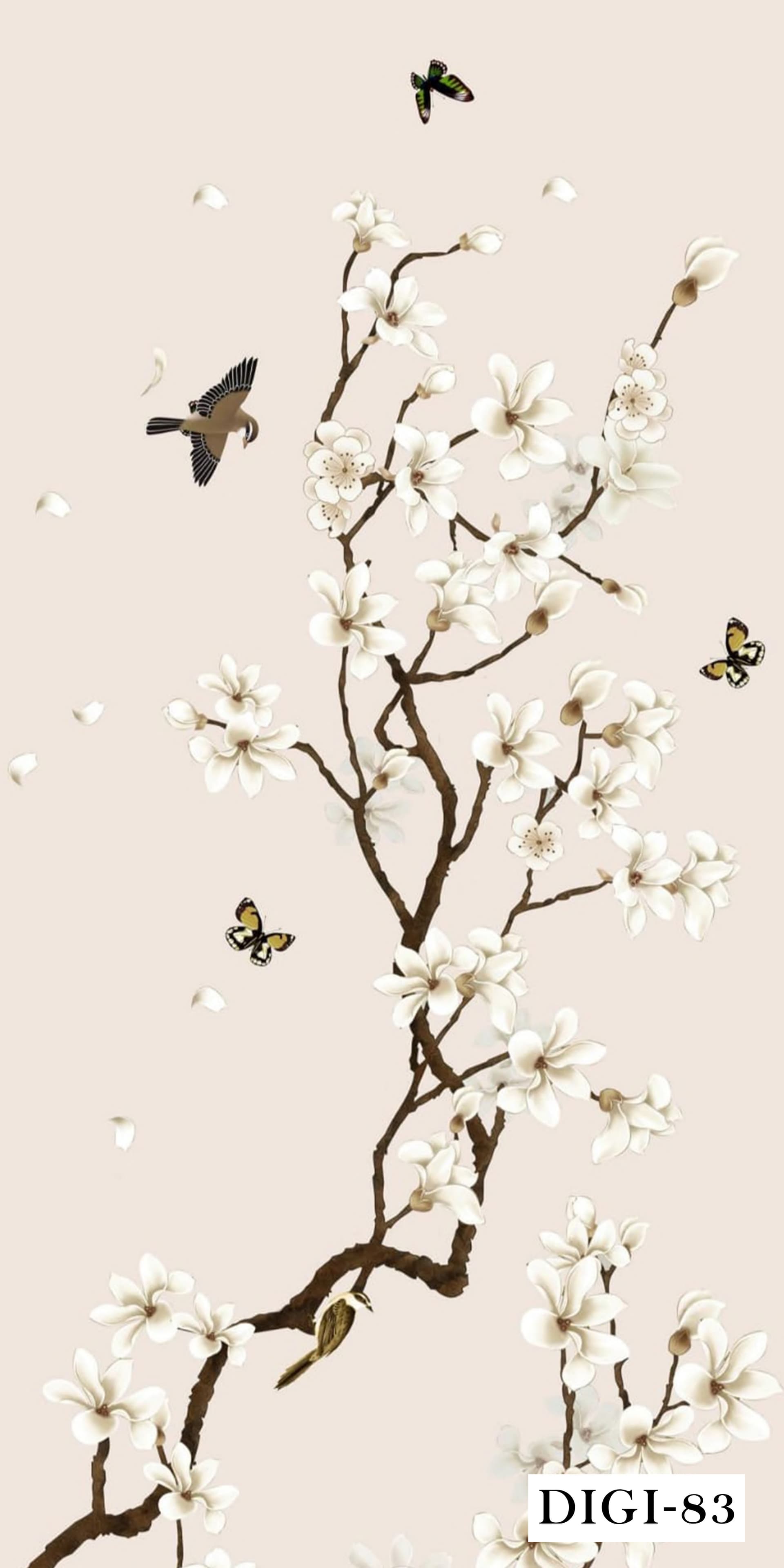 DIGI-83 Magnolia Butterfly Matt Finish Digital Series 8ft x 4ft 1 mm Decorative Laminate
