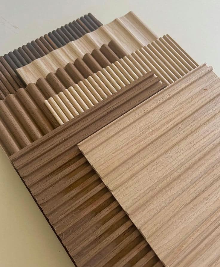 Wood panelled study wall