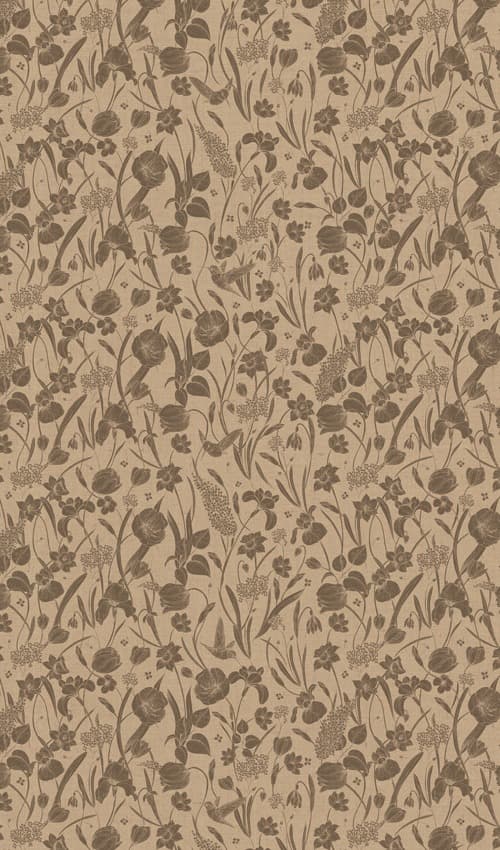HR907 Golden Floral Dark 8 ft x 4 ft Texture Finish Digital 1mm Laminate