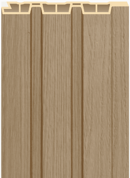 PW-01 -A Natural Oak Wooden 9.5 Ft x 5 Inch WPC Louver