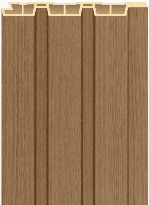 PW-01 -C Golden Teak Wooden 9.5 Ft x 5 Inch WPC Louver