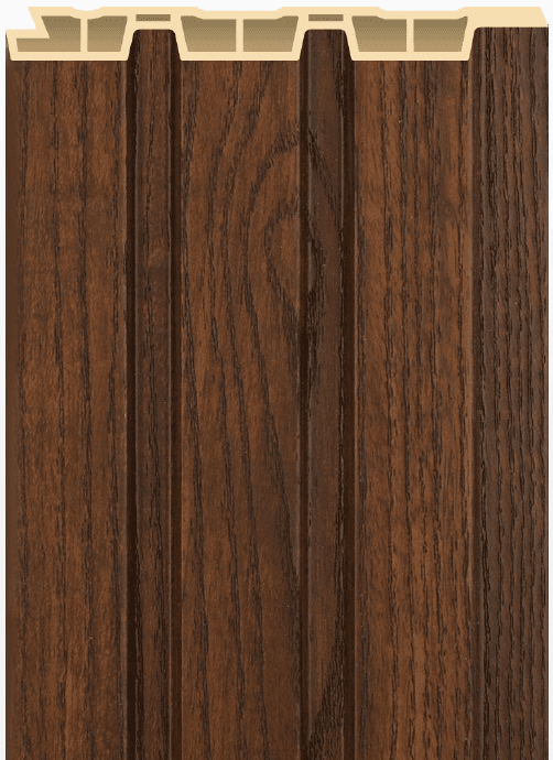 PW-01 -D Heritage Walnut Wooden 9.5 Ft x 5 Inch WPC Louver