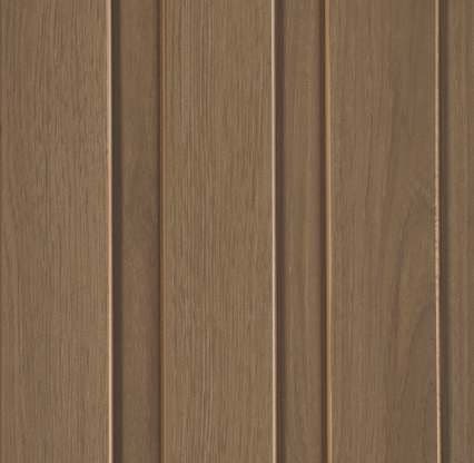 WL-1649 Brown Color Wooden PVC Louvers 9.5 Ft x 5 Inch