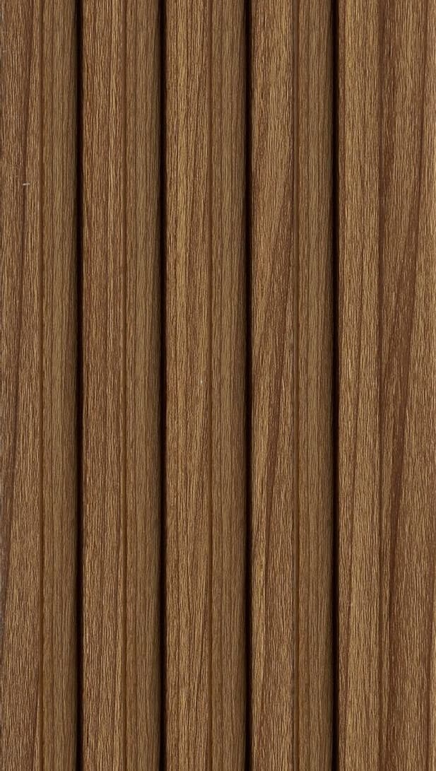 WL-3443 Brown Color Wooden PVC Louvers 9.5 Ft x 5 Inch
