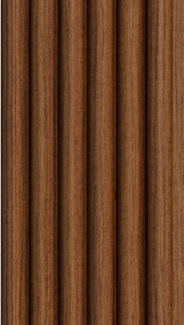 WL-3454 Brown Color Wooden PVC Louvers 9.5 Ft x 5 Inch