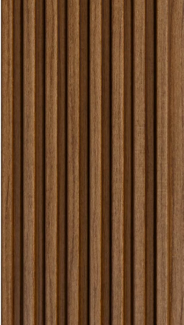 WL-3464 Brown Color Wooden PVC Louvers 9.5 Ft x 5 Inch