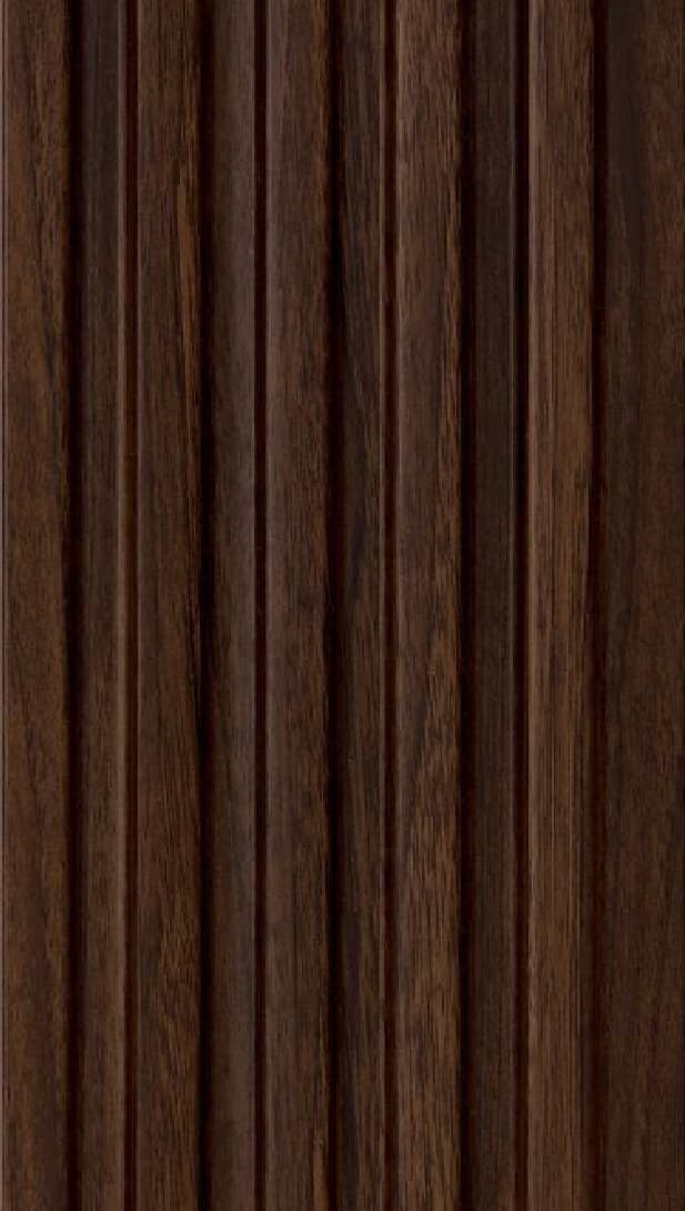 WL-3480 Brown Color Wooden PVC Louvers 9.5 Ft x 5 Inch