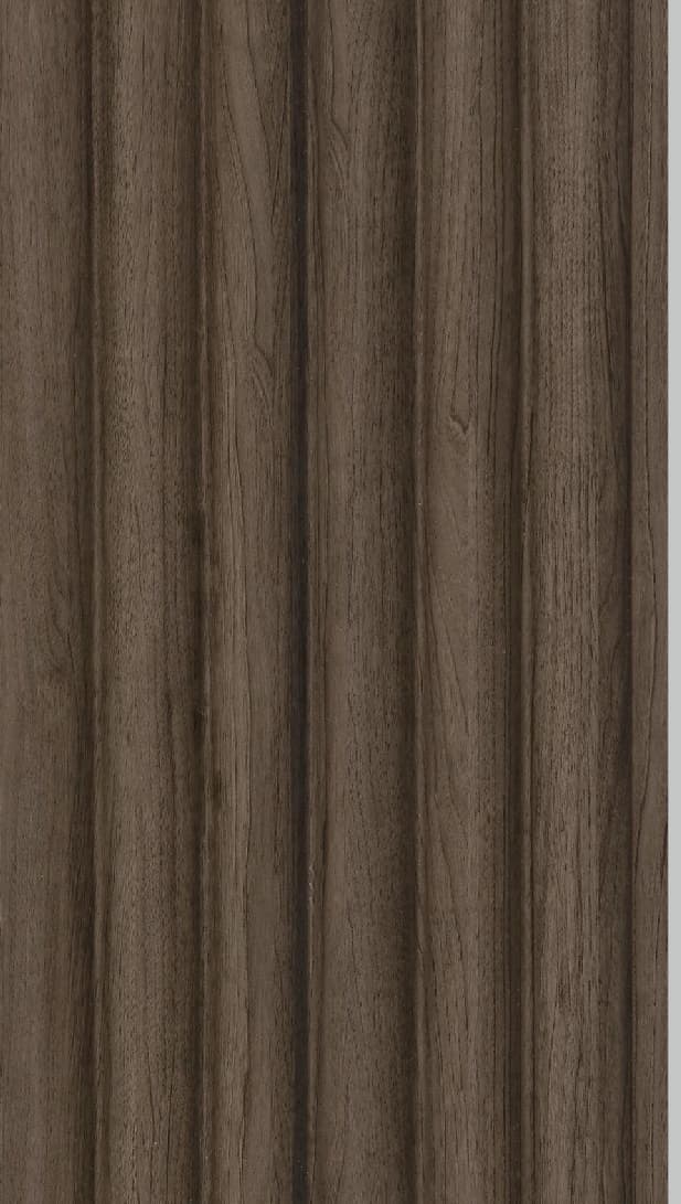 WL-3483 Brown Color Wooden PVC Louvers 9.5 Ft x 5 Inch