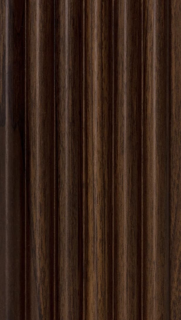 WL-3485 Brown Color Wooden PVC Louvers 9.5 Ft x 5 Inch