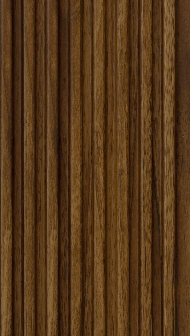 WL-3489 Brown Color Wooden PVC Louvers 9.5 Ft x 5 Inch
