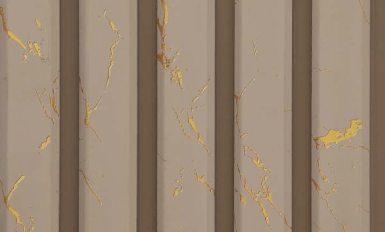 WL-4601 White Color Marble & Stone Charcoal Louvers 9.5 Ft x 8 Inch