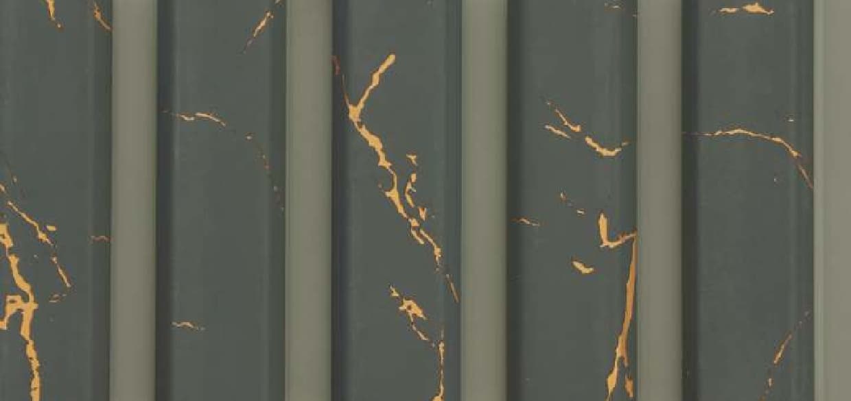 WL-4605 Green Color Marble & Stone Charcoal Louvers 9.5 Ft x 8 Inch