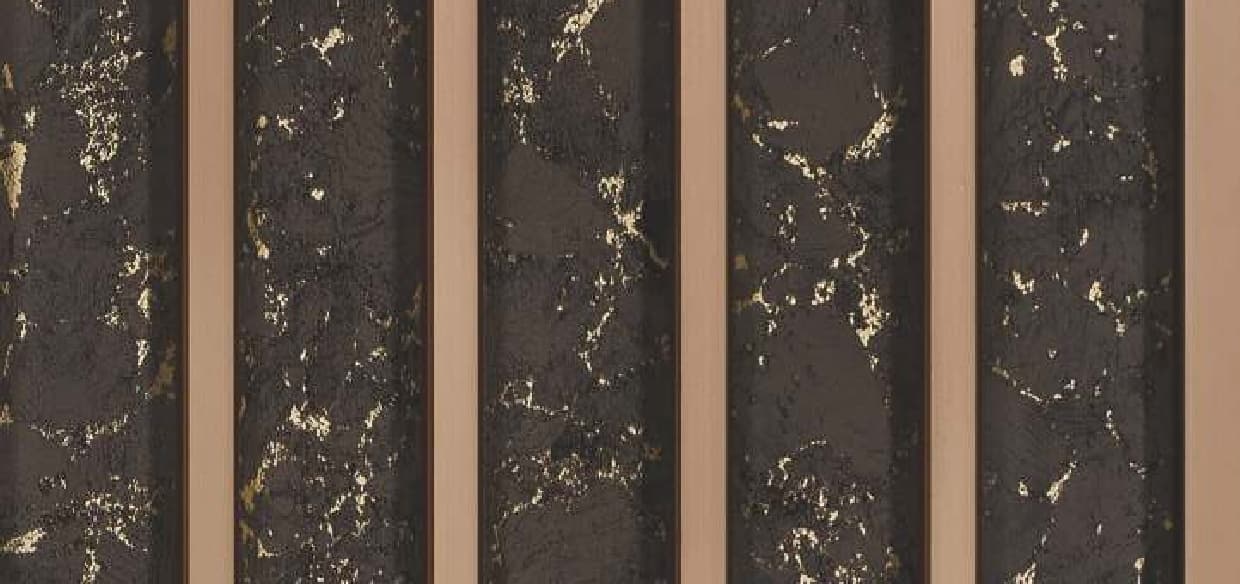 WL-4607 Black Color Marble & Stone Charcoal Louvers 9.5 Ft x 8 Inch
