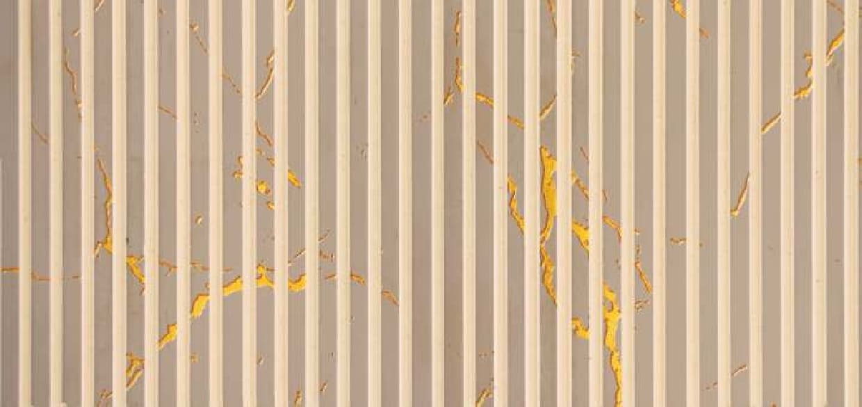 WL-4615 White Color Marble & Stone Charcoal Louvers 9.5 Ft x 8 Inch