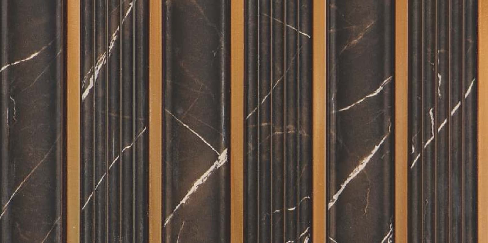 WL-4704 Black Color Marble & Stone Charcoal Louvers 9.5 Ft x 10 Inch