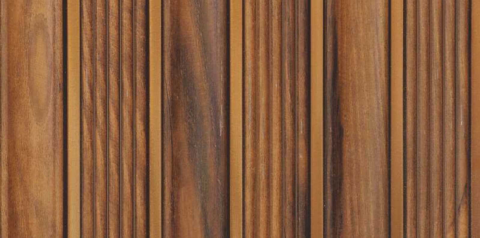 WL-4707 Brown Color Wooden Charcoal Louvers 9.5 Ft x 10 Inch