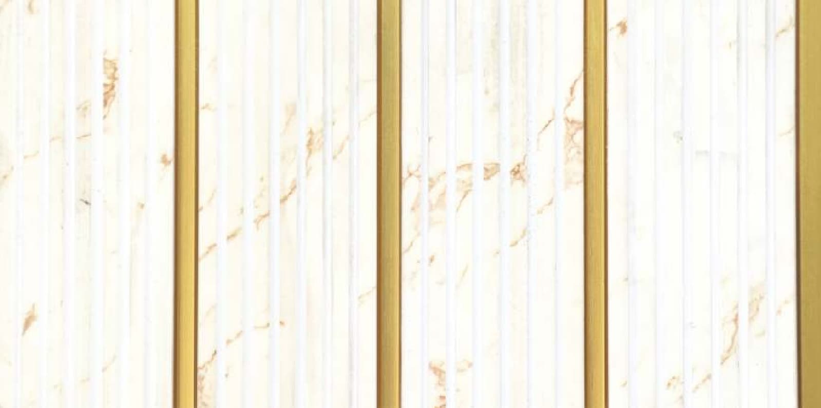 WL-4709 White Color Marble & Stone Charcoal Louvers 9.5 Ft x 10 Inch