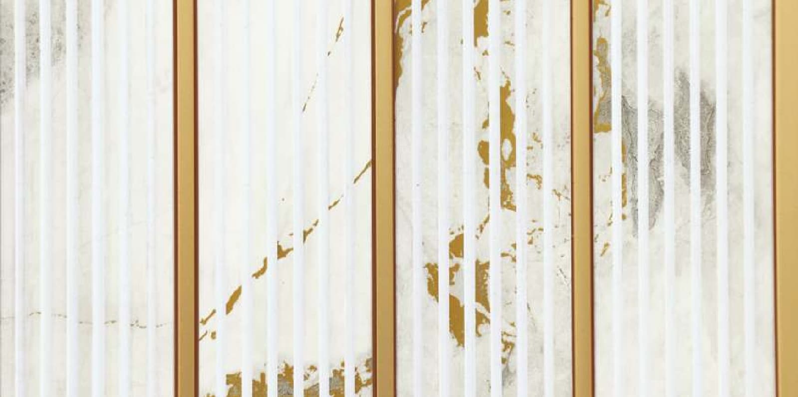 WL-4710 White Color Marble & Stone Charcoal Louvers 9.5 Ft x 10 Inch