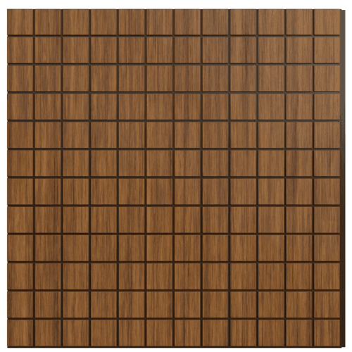 1205 Teak Grid Geometric Look 8 Ft x 1 Ft Sculpt Wall Panels
