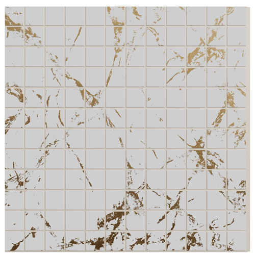 1207 Ivory Gold Mosaic Geometric Look 8 Ft x 1 Ft Sculpt Wall Panels