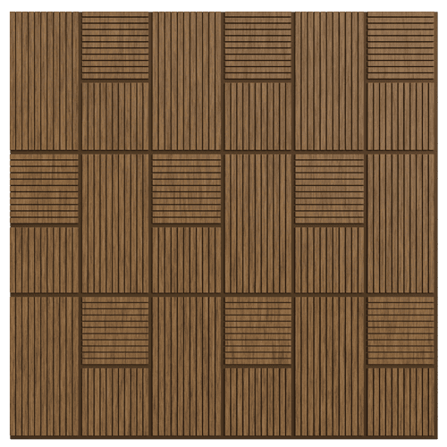 1210 Teak Loom Geometric Look 8 Ft x 1 Ft Sculpt Wall Panels