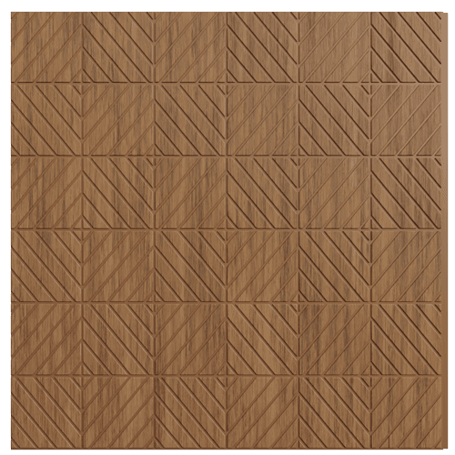 1220 Teak Diamond Geometric Look 8 Ft x 1 Ft Sculpt Wall Panels