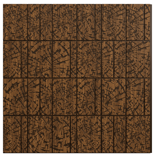 1222 Walnut Ring Geometric Look 8 Ft x 1 Ft Sculpt Wall Panels