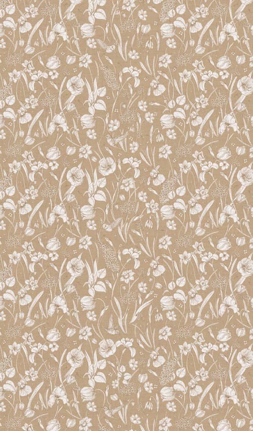 HR906 Golden Jute Floral Light 8 ft x 4 ft Texture Finish Digital 1mm Laminate
