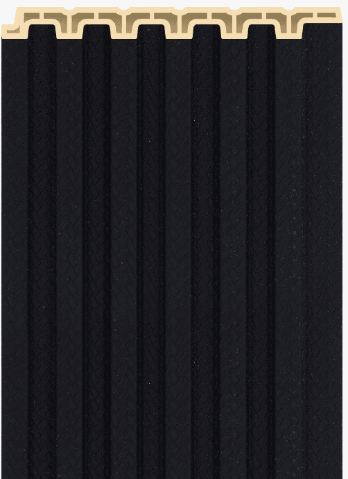 PW-02 -E Onyx Black Solid 9.5 Ft x 5 Inch WPC Louver