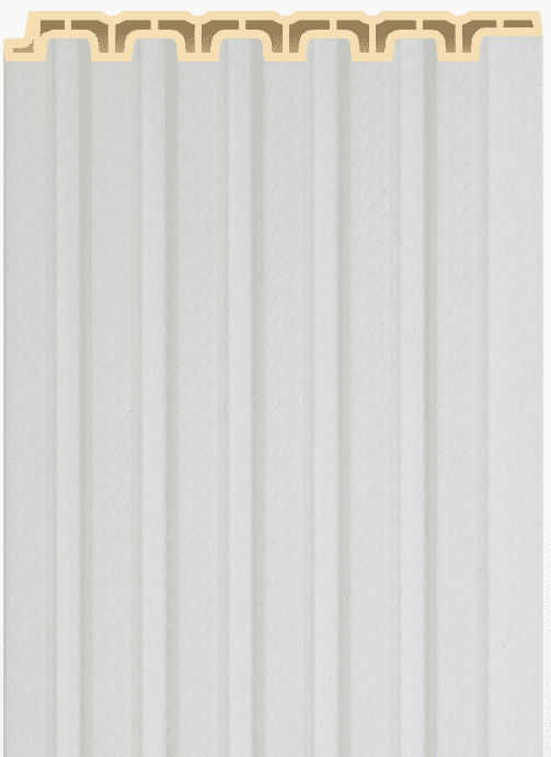 PW-02 -F Arctic White Solid 9.5 Ft x 5 Inch WPC Louver