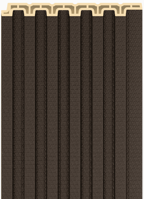PW-02 -H Espresso Brown Solid 9.5 Ft x 5 Inch WPC Louver