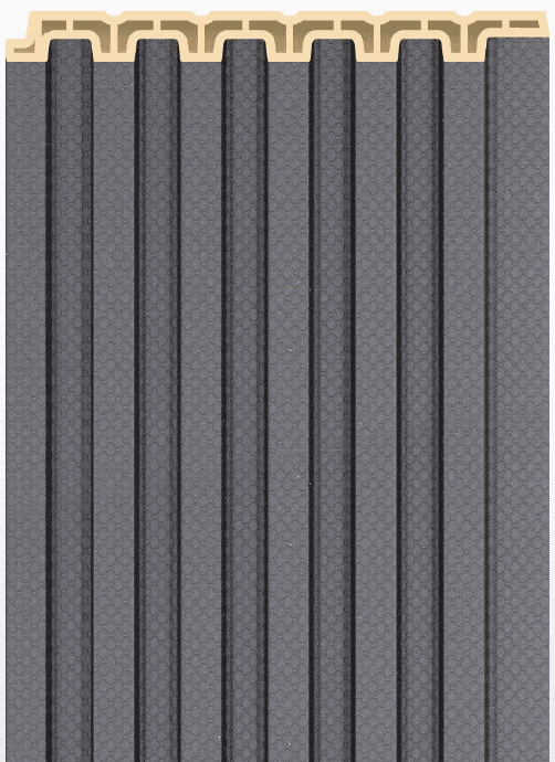PW-02 -I Charcoal Slate Solid 9.5 Ft x 5 Inch WPC Louver